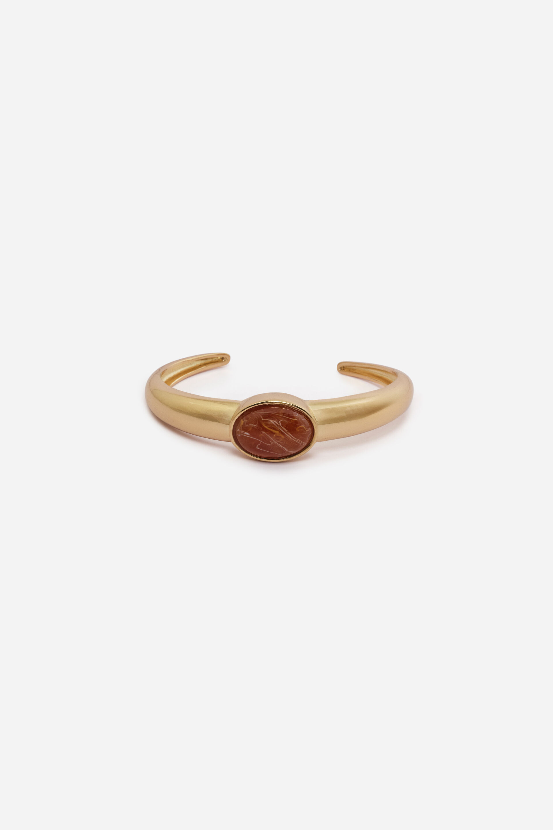 Embellished Brown Stone Cuff, , image 1